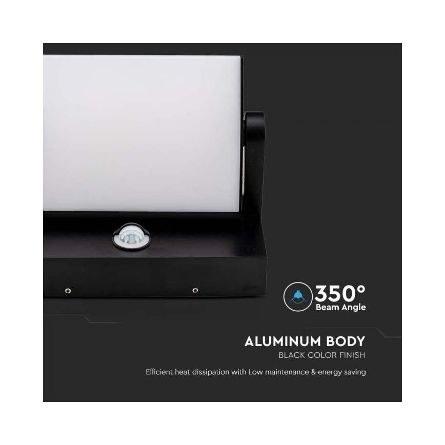 Aplica de perete LED pentru exterior cu senzor LED/17W/230V 3000K IP65 negru
