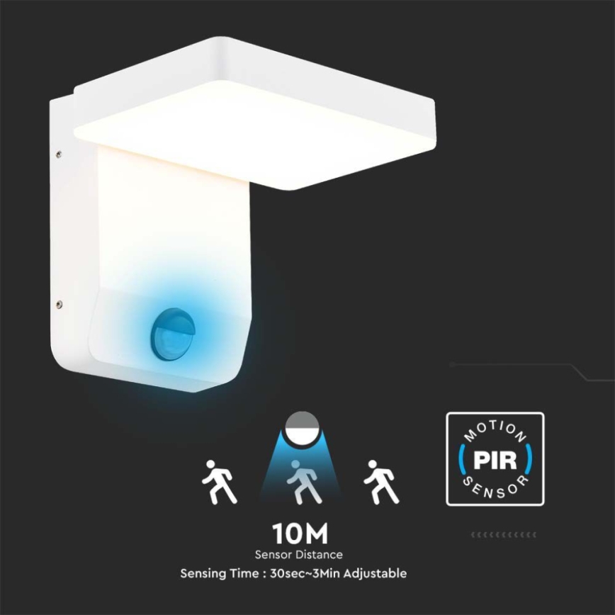 Aplica LED flexibilibilă de perete pentru exterior cu senzor LED/17W/230V IP65 4000K alb