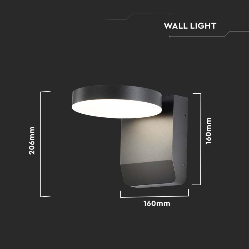 LED Lampă flexibilă de perete pentru exterior LED/17W/230V IP65 3000K negru