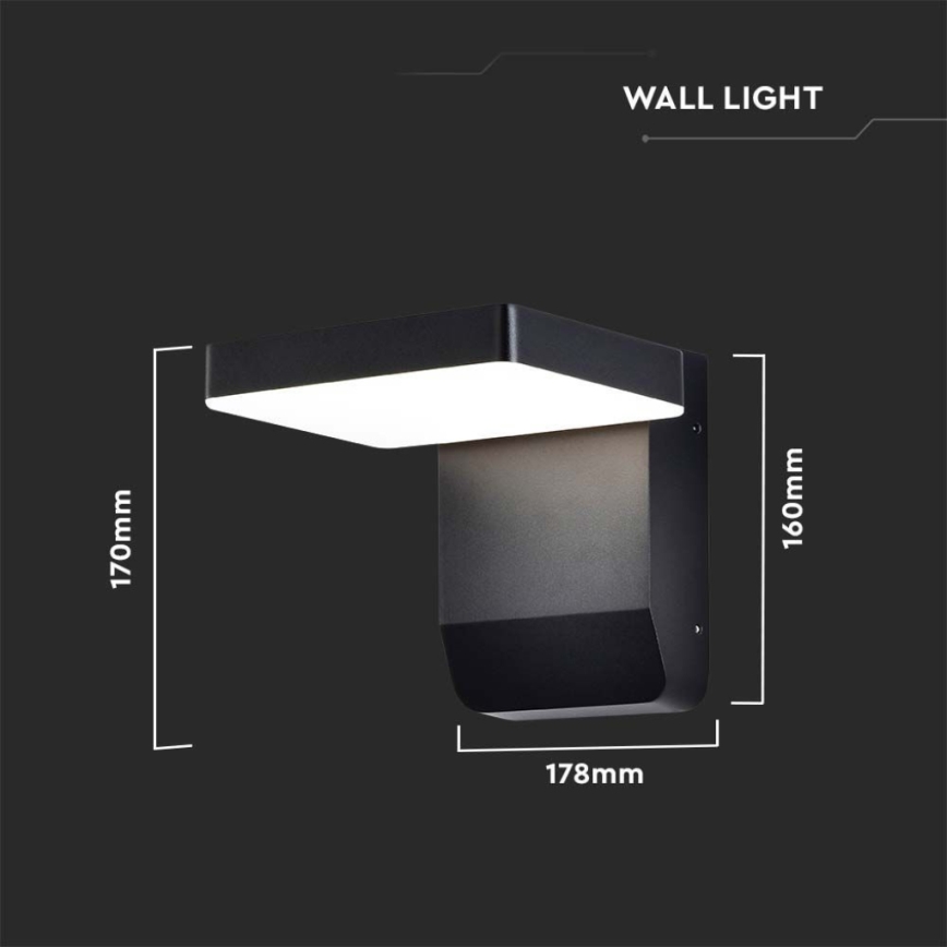 LED Aplica de perete flexibilă pentru exterior LED/17W/230V IP65 4000K negru