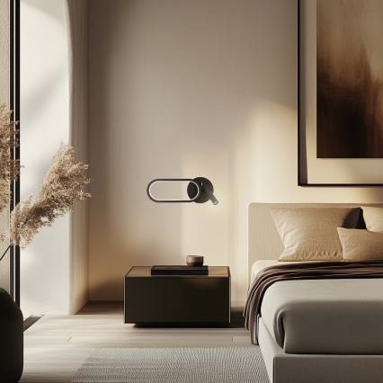 Aplica de perete LED MONET LED/13W/230V + LED/2W 3000/4000/6000K negru