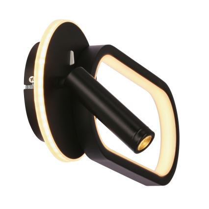 Aplica de perete LED MONET LED/13W/230V + LED/2W 3000/4000/6000K negru