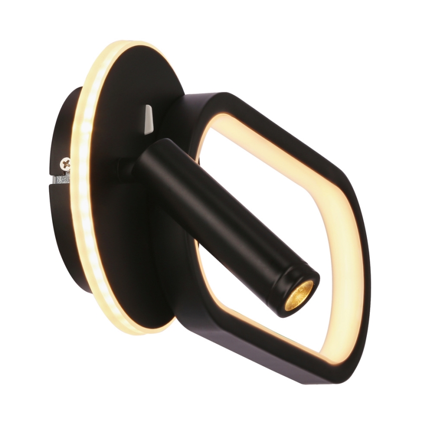 Aplica de perete LED MONET LED/13W/230V + LED/2W 3000/4000/6000K negru