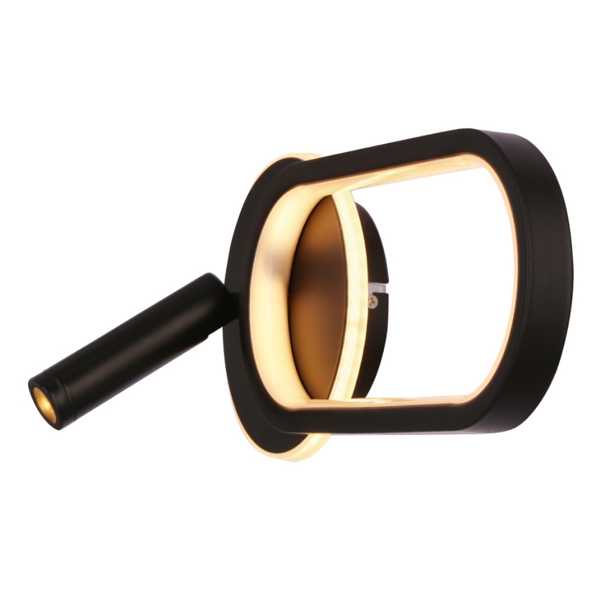 Aplica de perete LED MONET LED/13W/230V + LED/2W 3000/4000/6000K negru