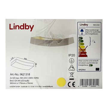 LED Aplică TIARA 2xG9/3W/230V Lindby