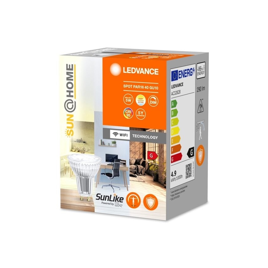 Bec LED antibacteriană dimabilă PAR16 GU10/4,9W/230V Wi-Fi - Ledvance