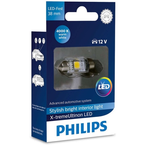 LED Bec auto Philips X-TREME ULTINON 128584000KX1 LED SV8.5-8/0,8W/12V 4000K