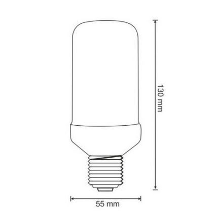 LED Bec decorativ FLAME T60 E27/3W/230V