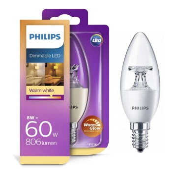 LED Bec dimmabil  Philips Warm Glow E14/8W/230V