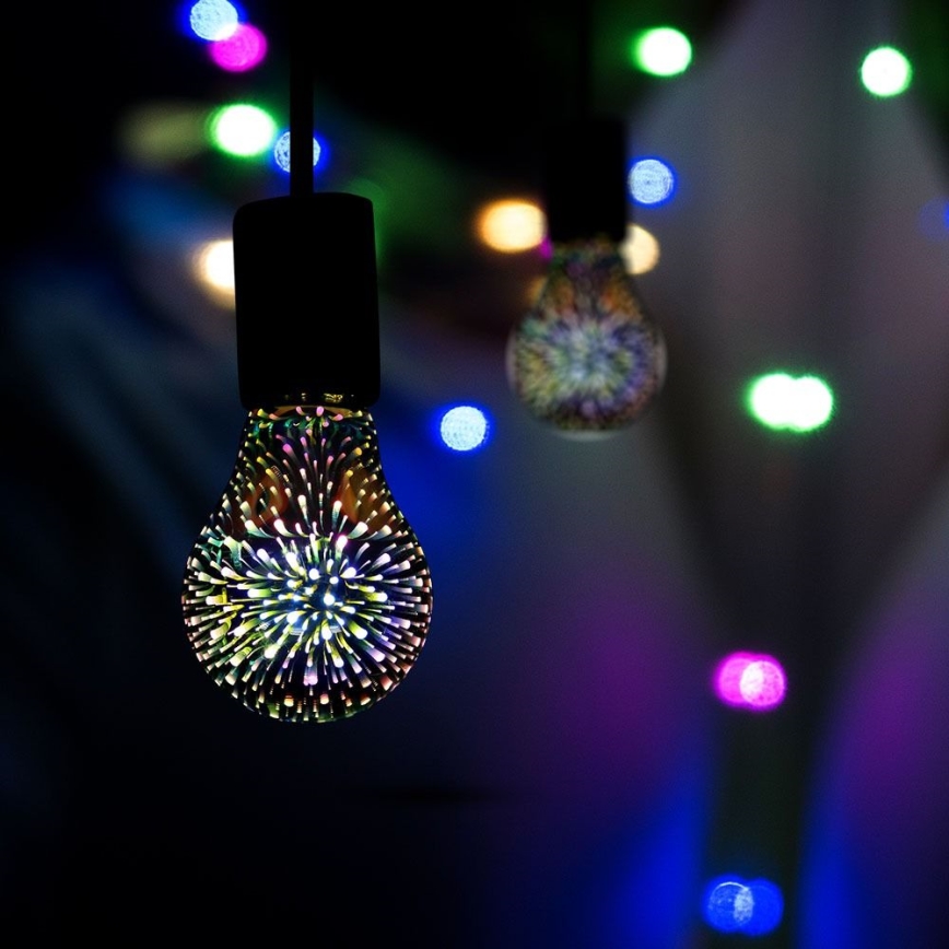 Bec LED decorativ 3D filament A60 E27/3W/230V 3000K