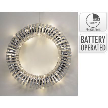 LED coroniță de Crăciun 30xLED/3xAA Ø 40 cm alb cald coroniță/argintie