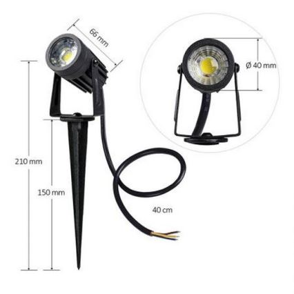 LED Corp de iluminat exterior LED/3W/85-264V IP67