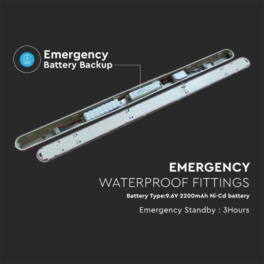 Corp de iluminat tehnic cu tuburi fluorescente LED cu modul de urgență EMERGENCY LED/36W/230V 4000K 120cm IP65