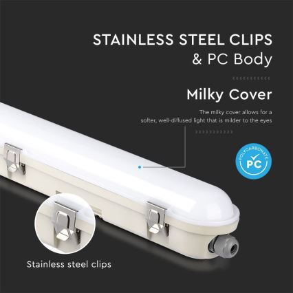 Corp de iluminat tehnic LED cu tub fluorescent și modul de urgență EMERGENCY LED/48W/230V 4000K 150cm IP65