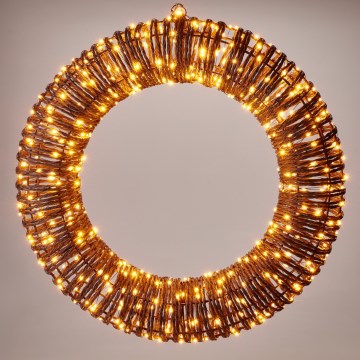 LED Decorațiune de Crăciun pentru exterior 500xLED/6W/230V Ø 50 cm IP44 alb cald coronă/maro