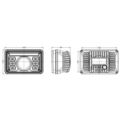 LED Far frontal pentru tractor LED/69W/10-30V IP69 5700K dreptunghiular