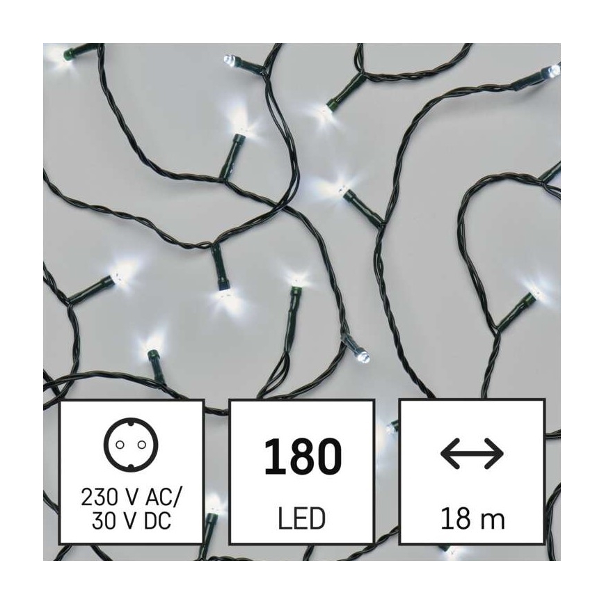LED ghirlandă de Crăciun pentru exterior 180xLED/8 moduri 23m IP44 alb rece