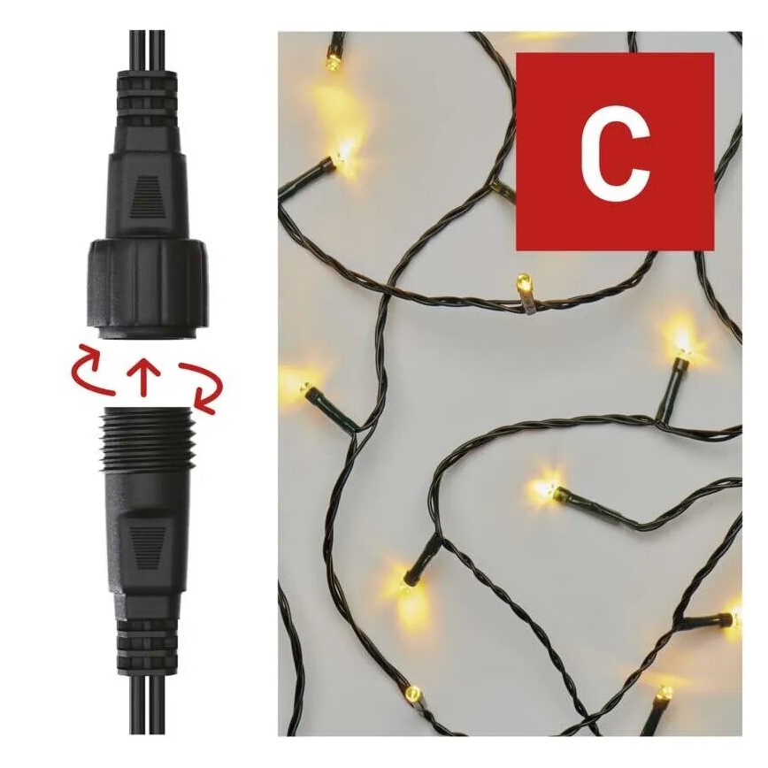 LED Ghirlandă de exterior pentru Crăciun 50xLED/5m IP44 alb cald