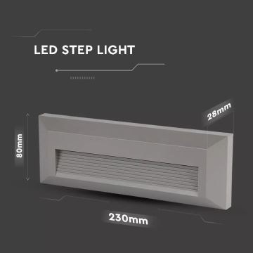 LED Iluminat scară LED/3W/100-240V 4000K IP65 gri