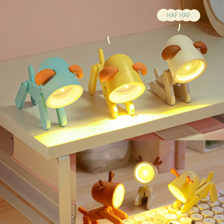 LED Lampă de birou LED/0,06W/3xLR41 câine alb