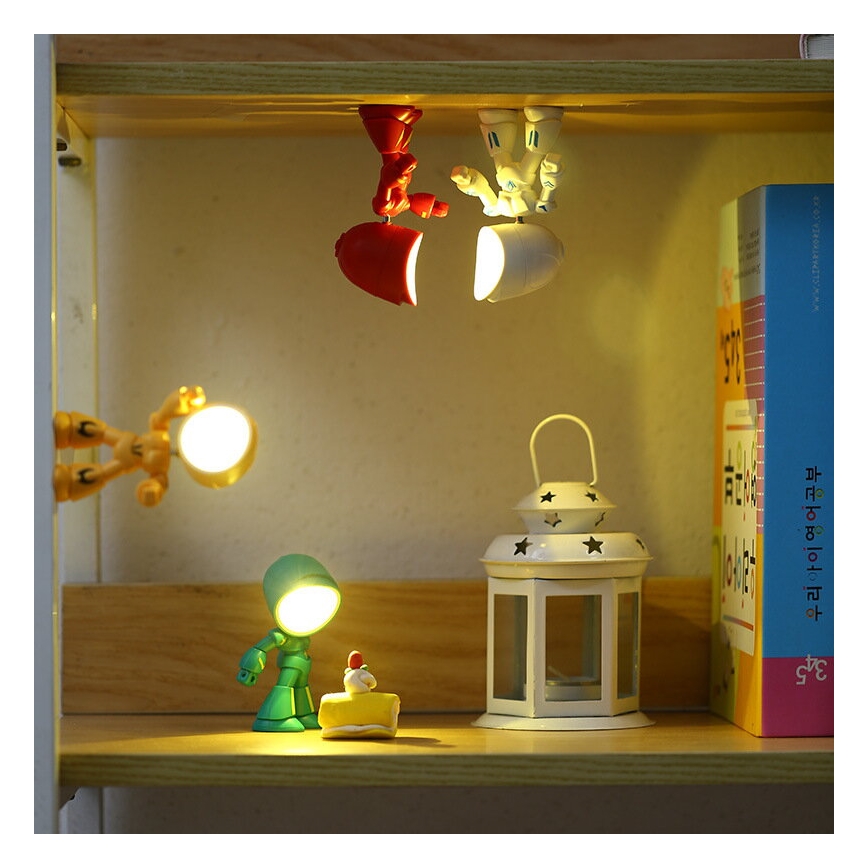 LED Lampă de birou LED/0,06W/3xLR41 robot galbenă