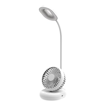 LED lampă de birou reglabilă cu ventilator LED/2W/5V 6000-8000K 2000 mAh