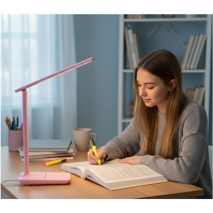 LED Lampă de masă dimerizabilă NOBLITE N LED/7W/230V 3000/4000/6500K roz