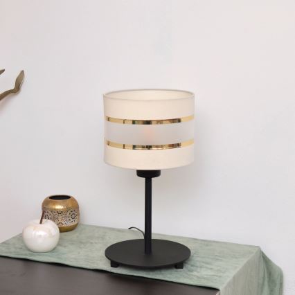 LED Lampă de masă HELEN 1xE27/15W/230V crem/neagră/aurie