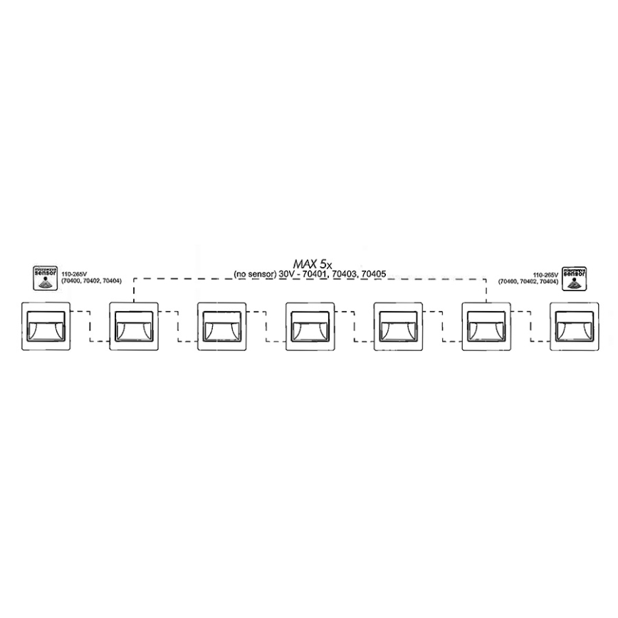 Iluminat scară LED cu senzor STEP LIGHT NET LED/1,5W/110-256V alb