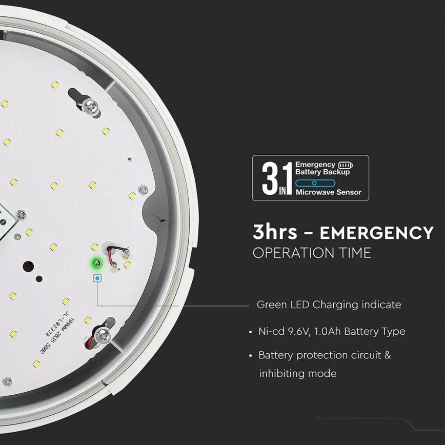 LED Lampă exterior SAMSUNG CHIP cu senzor și baterii 1xLED/15W/230V IP65