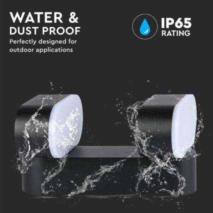 LED lampă flexibilă de perete pentru exterior 2xLED/12W/230V IP65 negru
