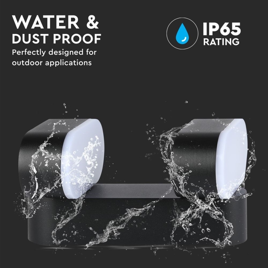 LED lampă flexibilă de perete pentru exterior 2xLED/12W/230V IP65 negru
