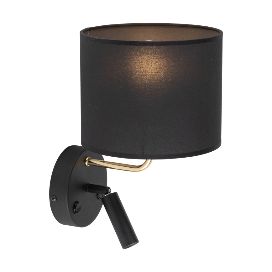 Corp de iluminat flexibil LED RICHI 1xE27/15W/230V + LED/3W/230V negru