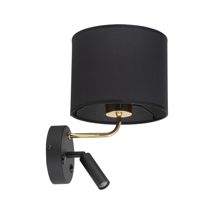 Corp de iluminat flexibil LED RICHI 1xE27/15W/230V + LED/3W/230V negru