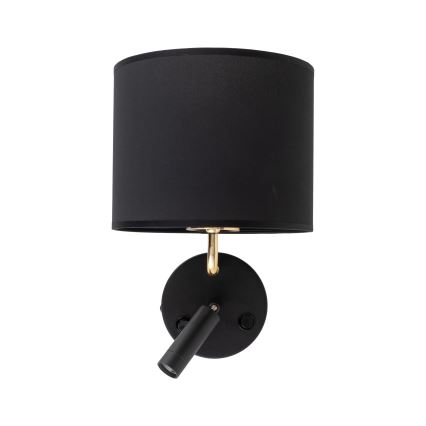 Corp de iluminat flexibil LED RICHI 1xE27/15W/230V + LED/3W/230V negru