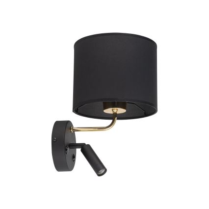 Corp de iluminat flexibil LED RICHI 1xE27/15W/230V + LED/3W/230V negru