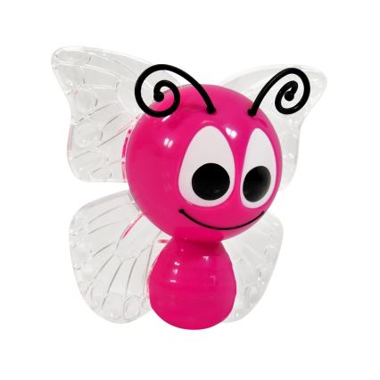 Veioză copii LED în priză LED/0,4W/230V fluture roz