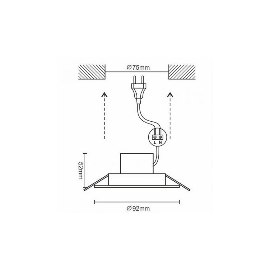 LED Lampă încastrată baie LED/7W/230V 4000K alb IP44