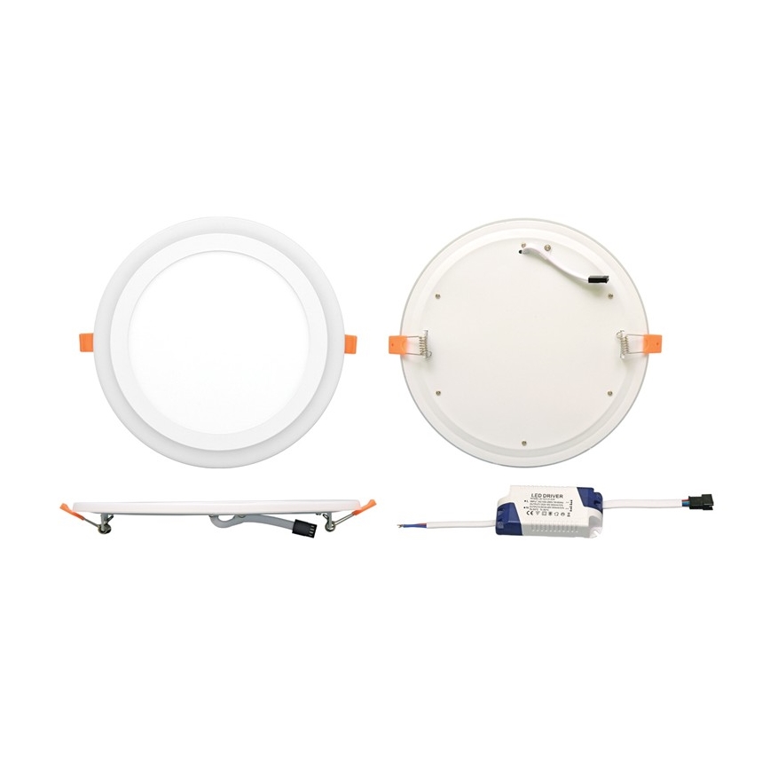 LED Lampă încastrată DUO LED/6W/230V + LED/3W