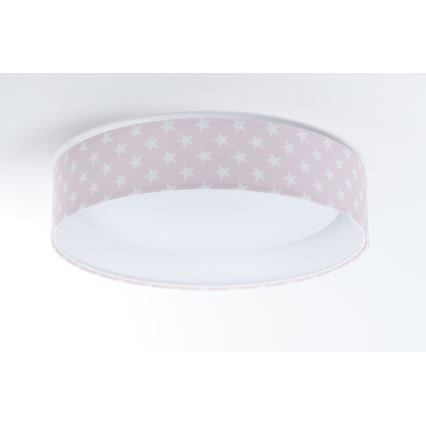 Lumină de plafon LED reglabilă pentru copii SMART GALAXY KIDS LED/24W/230V 3000-6500K stele roz/alb + telecomandă
