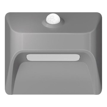 LED Lampă reîncărcabilă pentru scări cu senzor de mișcare și de amurg STEP LIGHT LED/0,3W/3,7V 2200 mAh IP53 gri