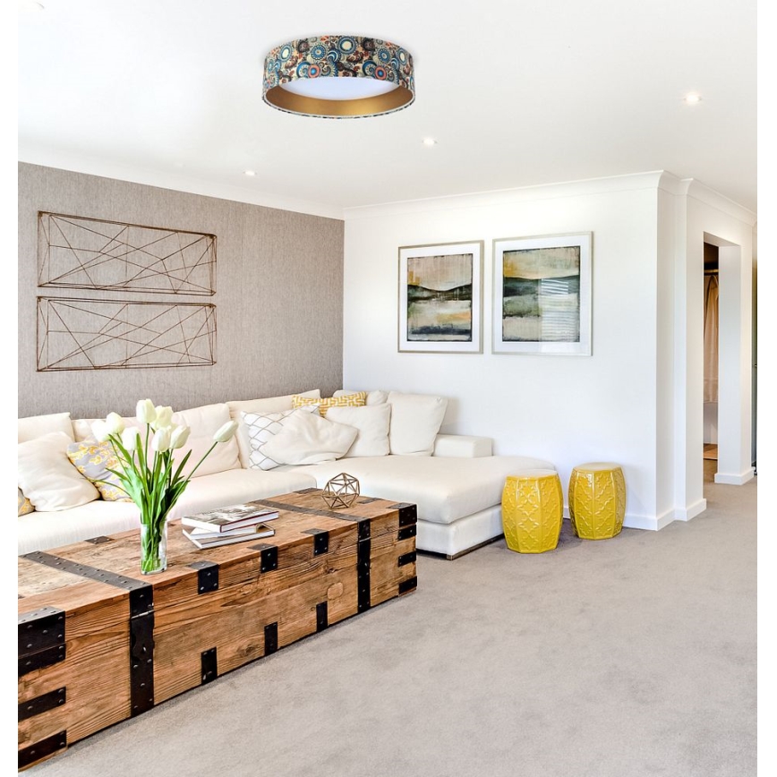 Lumină de plafon LED reglabilă SMART GALAXY LED/24W/230V diametru 45 cm 2700-6500K Wi-Fi Tuya multicolor/auriu + telecomandă