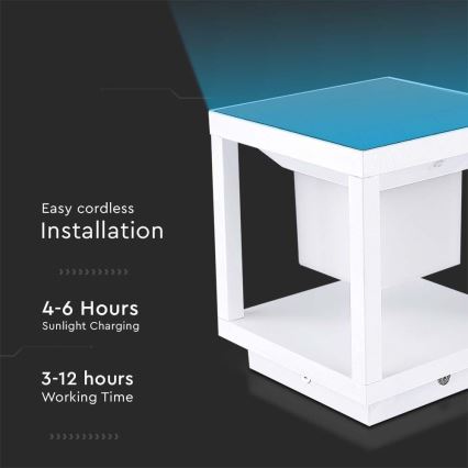 Lumină solară LED cu senzor LED/2W/5,5V 3000K IP65 2600 mAh albă