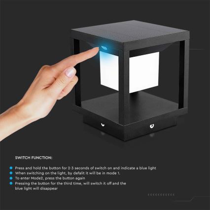 Lumină solară LED cu senzor LED/2W/5,5V 3000K IP65 2600 mAh negru