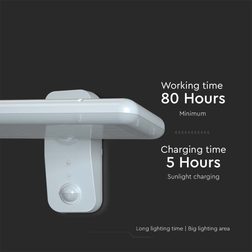 Lumină solară LED de perete cu senzor LED/15W/3,2V 4000K/6000K IP65 6000 mAh albă