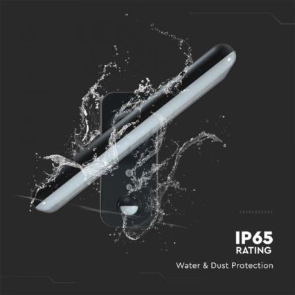 Lumină solară LED de perete cu senzor LED/15W/3,2V 4000K/6000K IP65 6000 mAh negru