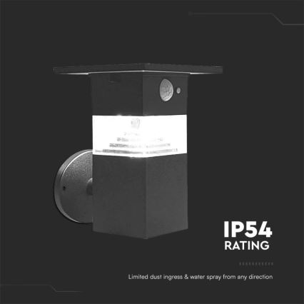 Lumină solară LED de perete cu senzor LED/2,5W/3,7V IP54 3000K 2200 mAh