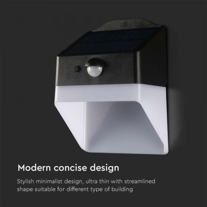 Lumină solară LED de perete cu senzor LED/2W/3,7V 4000K IP65 1200 mAh