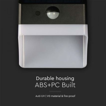 Lumină solară LED de perete cu senzor LED/2W/3,7V 4000K IP65 1200 mAh