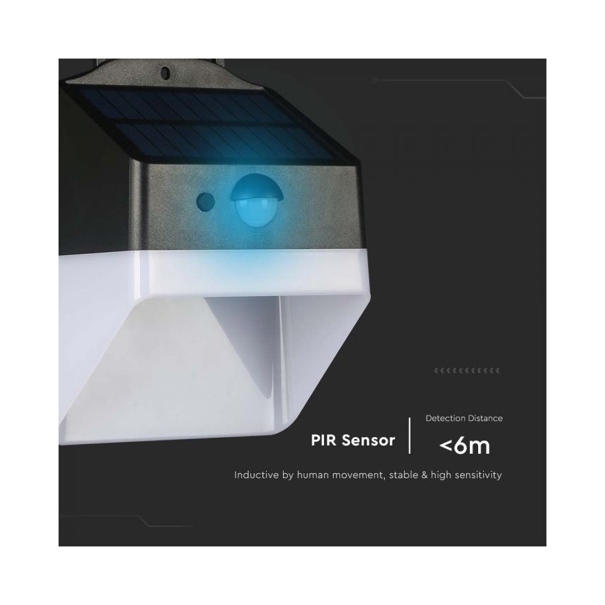 Lumină solară LED de perete cu senzor LED/2W/3,7V 4000K IP65 1200 mAh